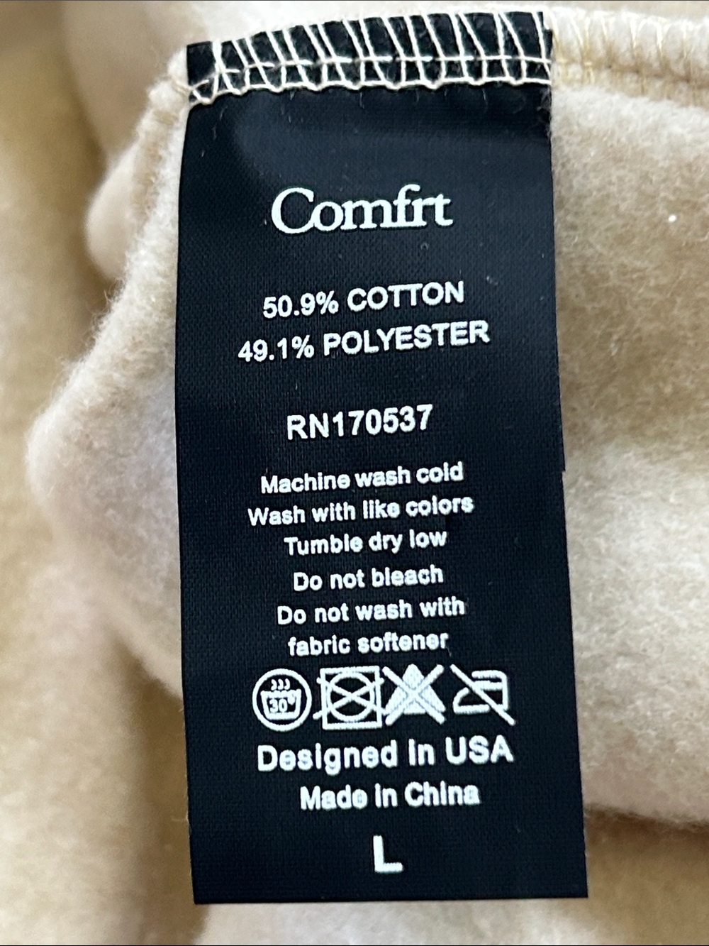 Comfrt Signature Oversized Hoodie Bone Large Unisex NWT Heavyweight Pullover - Picture 7 of 15